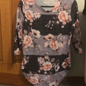 Floral Mid Sleeve Long Blouse